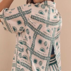 NWT ANTHROPOLOGIE MAEVE Agatha Marty Collection celestial sun button down XS